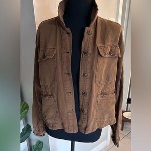 C&C California Women’s Cropped Linen Jacket